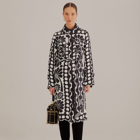 FARM Rio Monochrome Floral Midi Dress - Picture 12 of 13